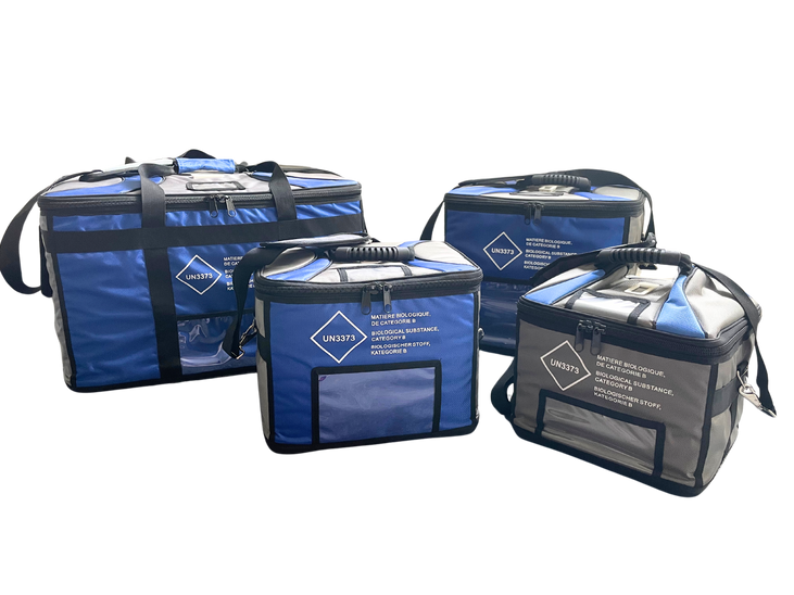 UN3373 insulated cooler bags in all available sizes